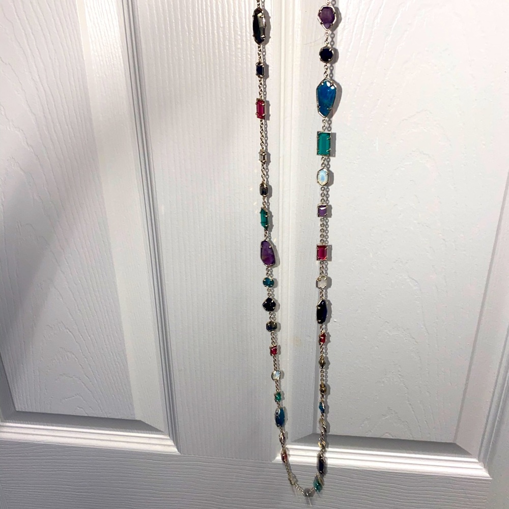 Kendra Scott Joann Long Necklace Multi Jewel Stone